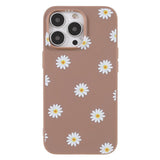 iPhone 13 Pro Fleksibelt Plastik Bagside Cover m. Blomster - Brun