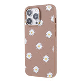 iPhone 13 Pro Fleksibelt Plastik Bagside Cover m. Blomster - Brun