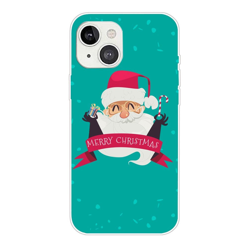 iPhone 13 Fleksibelt Plast Bagside Julecover - Merry Christmas - Glad Julemand