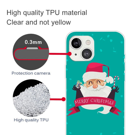 iPhone 13 Fleksibelt Plast Bagside Julecover - Merry Christmas - Glad Julemand