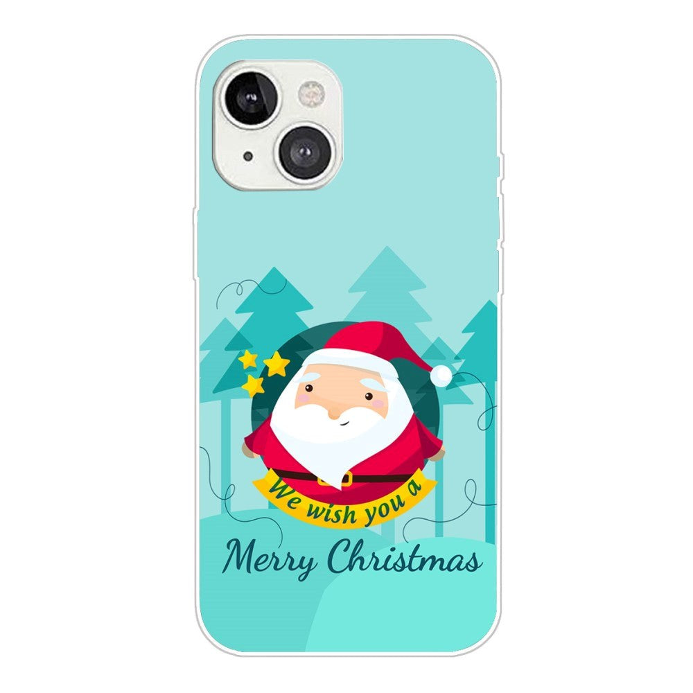 iPhone 13 Fleksibelt Plast Bagside Julecover - Merry Christmas - Tegneserie Julemand