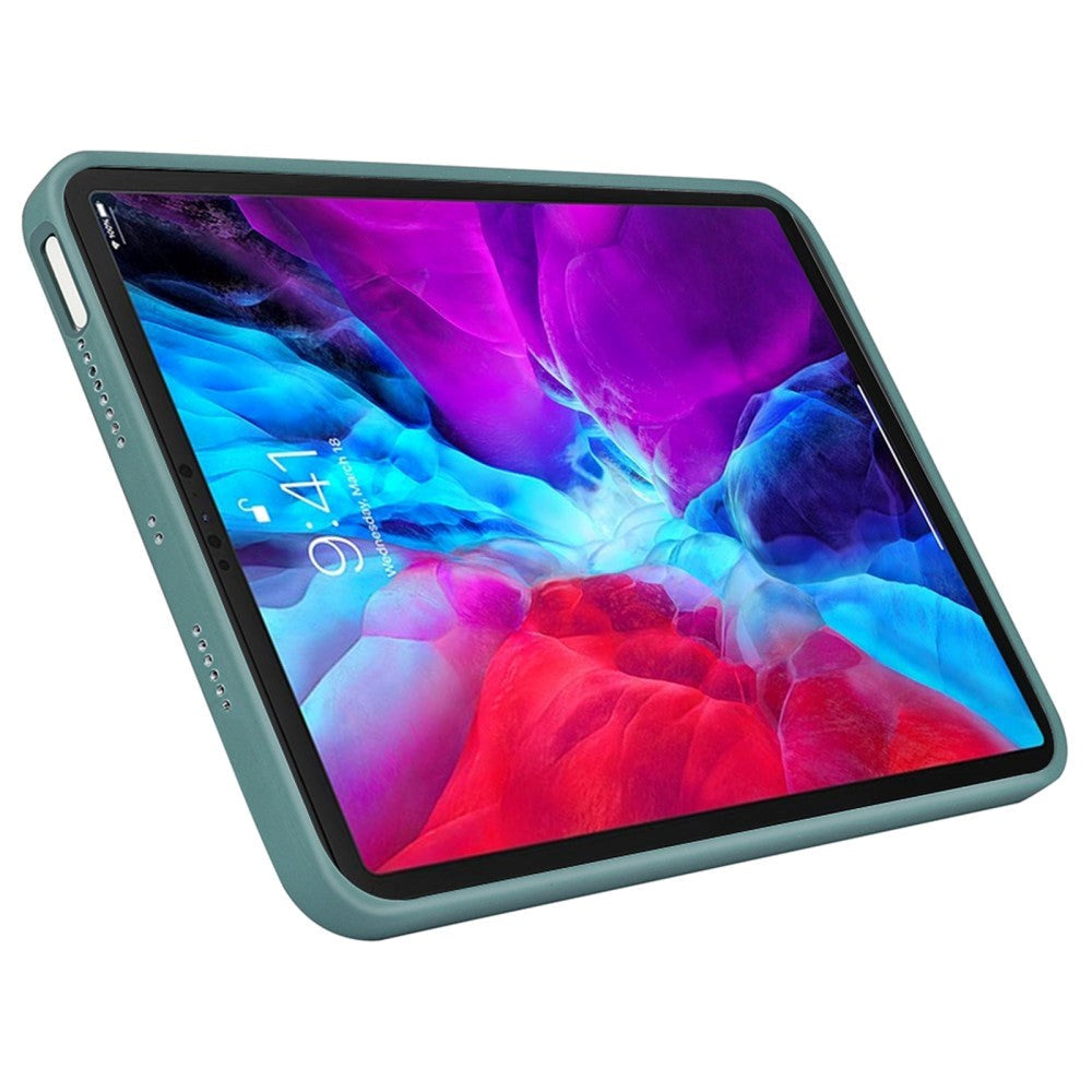 iPad Pro 12.9" (2022 / 2021 / 2020 /2018) / Air 13" (2024) Liquid Silikone Shockproof Bagside Cover - Grøn