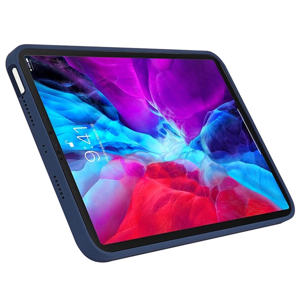 iPad Pro 12.9" (2022 / 2021 / 2020 /2018) / Air 13" (2024) Liquid Silikone Shockproof Bagside Cover - Mørkeblå