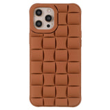 iPhone 13 Pro Gitter Tekstur Silikone Bagside Cover - Brun