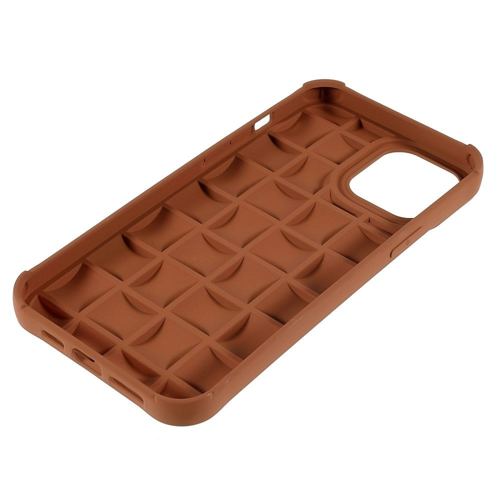 iPhone 13 Pro Gitter Tekstur Silikone Bagside Cover - Brun