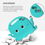 iPad 10.2" (2021 / 2020 / 2019) / iPad Pro 10.5 / iPad Air (2019) EVA Børnecover m. Skulderstrop - Blæksprutte Tema - Turkis