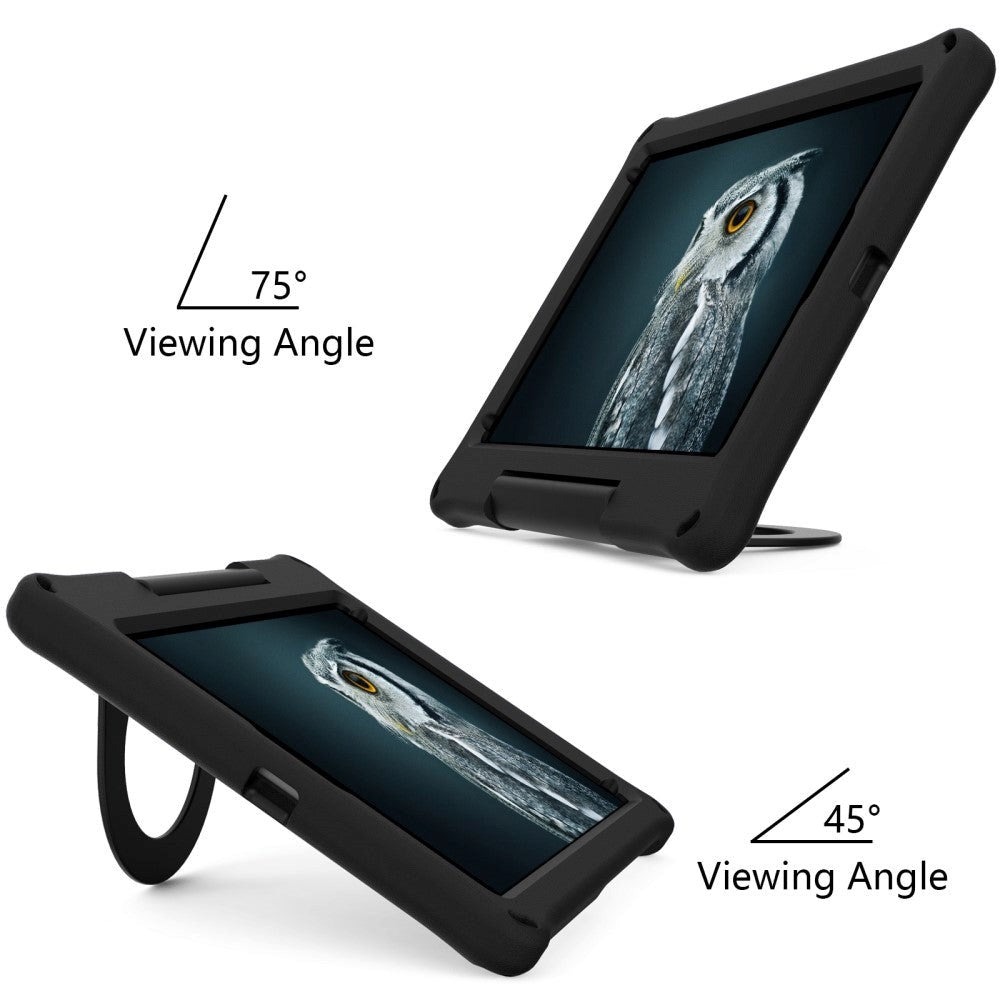 iPad 10.2" (2021 / 2020 / 2019) EVA-skum Børne Cover m. Ring Kickstand - Sort