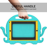 iPad (2018) / iPad (2017) / iPad Air 2 / iPad Pro 9.7" EVA Børnecover m. Skulderstrop - Blæksprutte Tema - Turkis