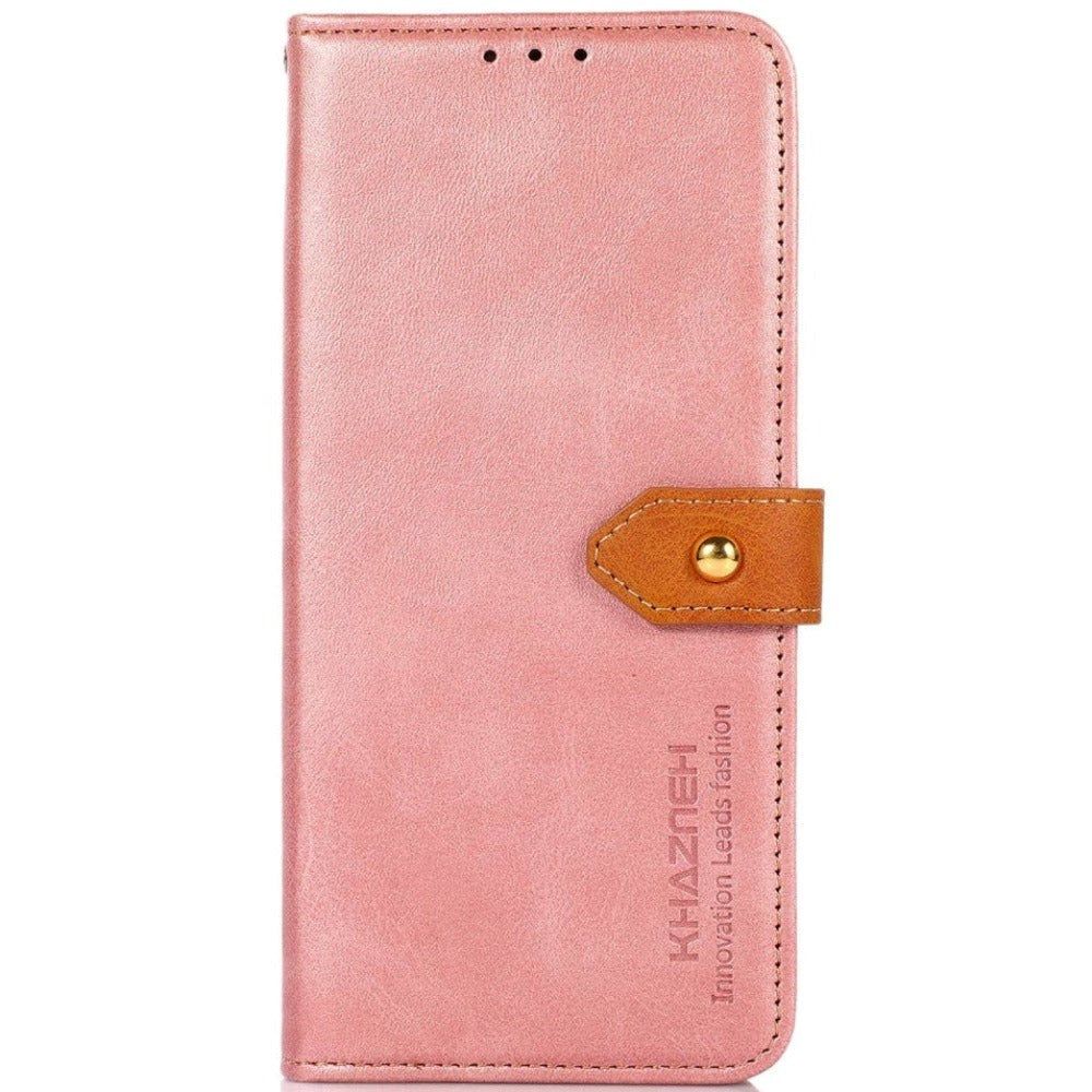 iPhone 14 Plus Khazneh Læder Flip Cover m. Pung & Kortholder - Rose Gold