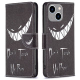 iPhone 14 Plus Læder Flip Cover m. Pung & Print - "Don't Touch My Phone"