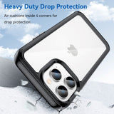 iPhone 14 Pro Hybrid Plastik Bagside Cover - Gennemsigtig / Sort