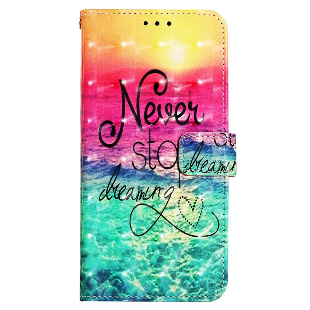 iPhone SE (2022 / 2020) / 8 / 7 Læder Flip Cover m. Strop & Pung - Never Stop Dreaming