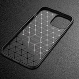 iPhone 14 Pro Carbon Fiber Fleksibelt Plastik Bagside Cover - Sort