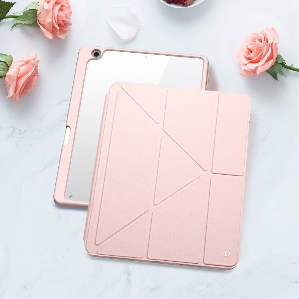 iPad 10.2" (2021 / 2020 / 2019) PU Læder / Plastik Flip Cover - DUX DUCIS MAGI Series - Gennemsigtig / Lyserød