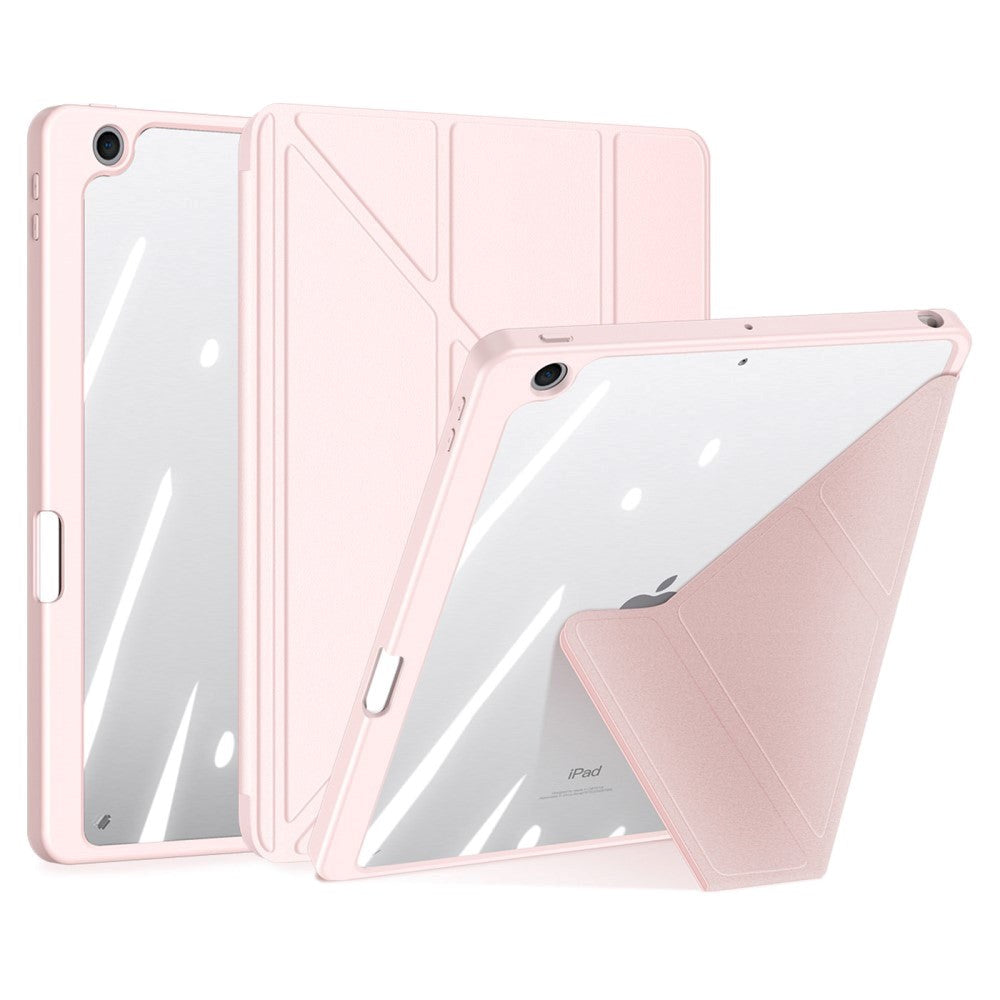 iPad 10.2" (2021 / 2020 / 2019) PU Læder / Plastik Flip Cover - DUX DUCIS MAGI Series - Gennemsigtig / Lyserød