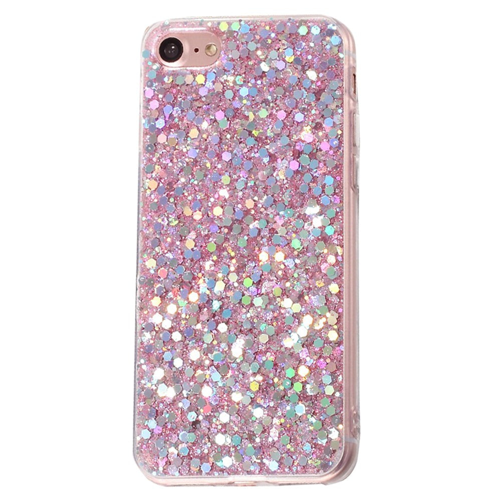 iPhone SE (2022 / 2020) / 8 / 7 Glitter Bagside Cover - Pink