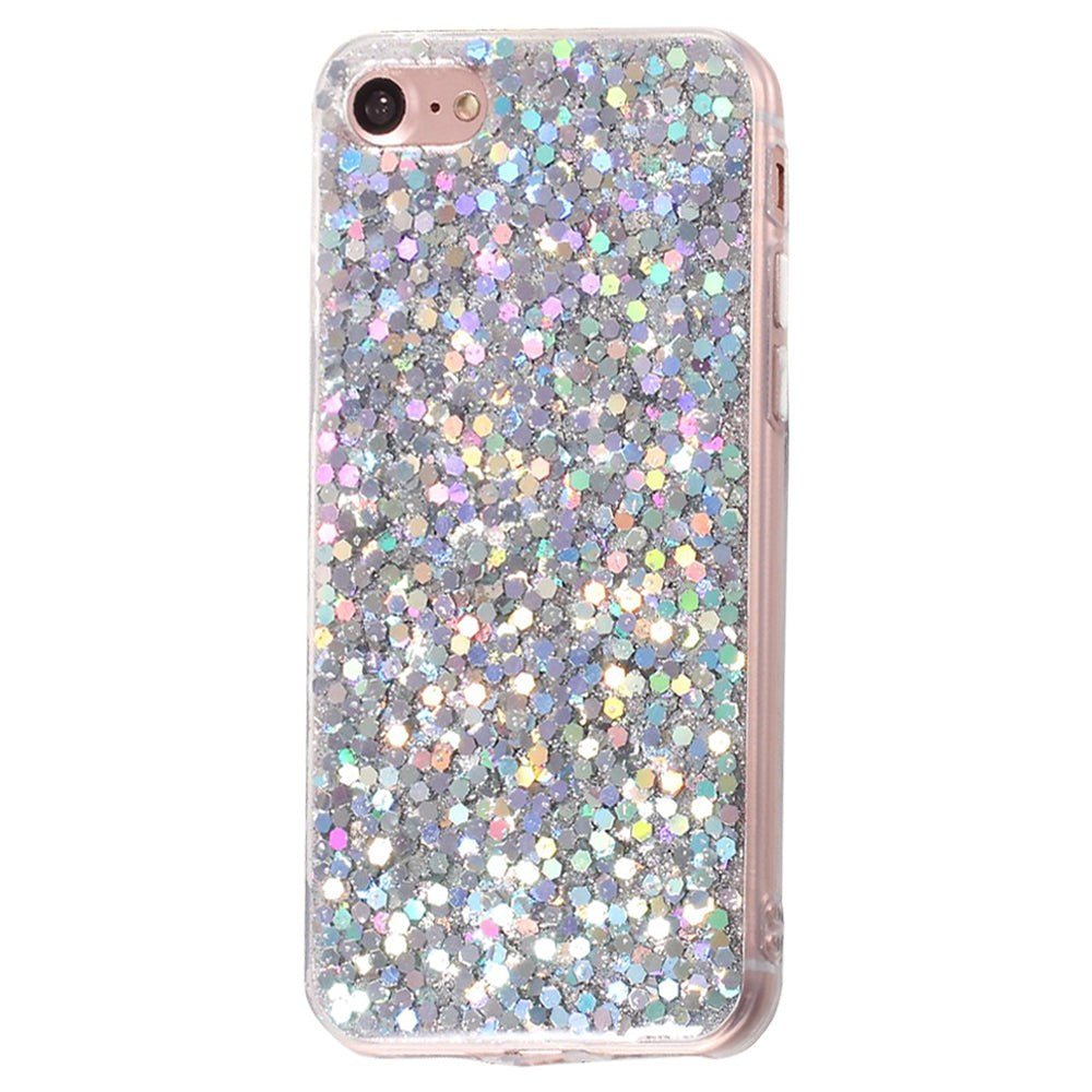 iPhone SE (2022 / 2020) / 8 / 7 Glitter Bagside Cover - Sølv