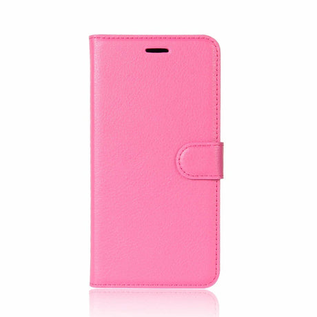 Apple iPhone X/XS Litchi Flip Cover m. Kortholder - Pink