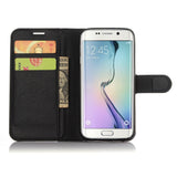 Samsung Galaxy S7 Edge Soft Pouch Læder Etui m. Pung Sort