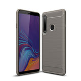 Samsung Galaxy A9 (2018) Brushed Carbon Fiber Texture Cover Grå