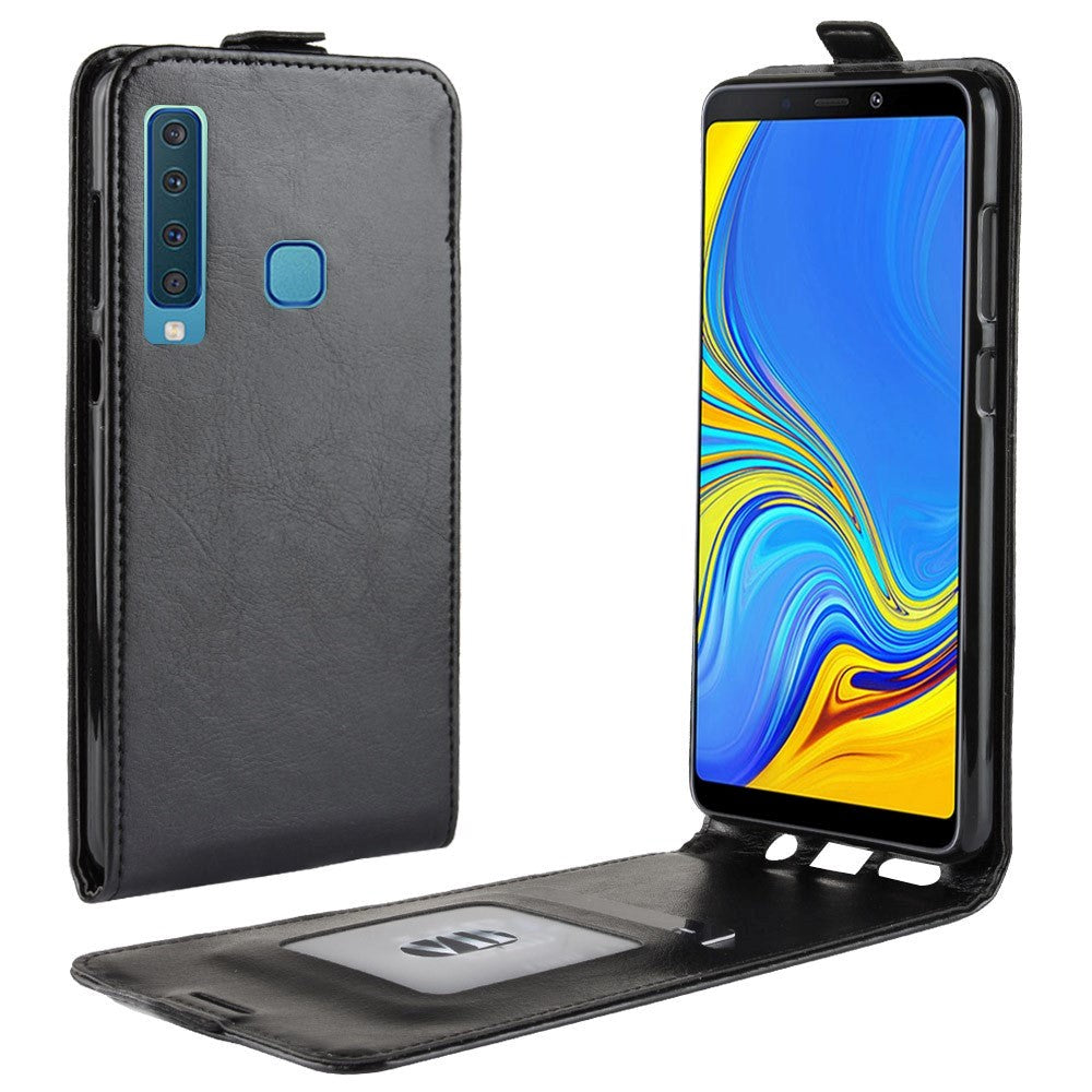 Samsung Galaxy A9 2018 PU Læder Flip Cover m. Kortholder - Sort