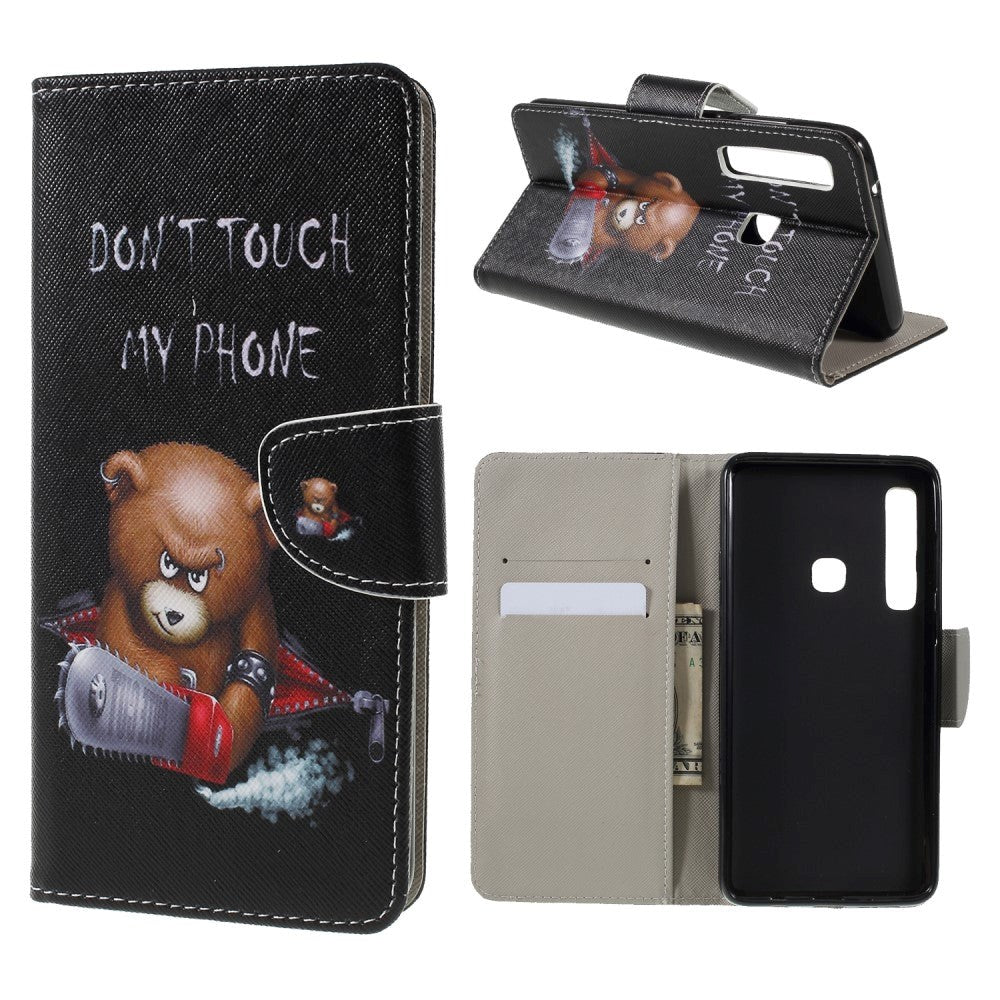 Samsung Galaxy A9 (2018) Læder Cover m. Pung Angry Bear