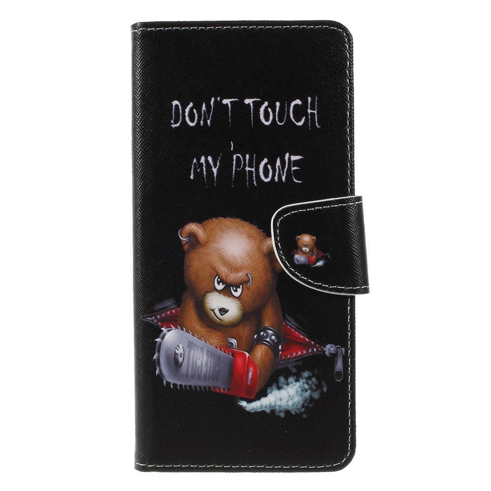 Samsung Galaxy A9 (2018) Læder Cover m. Pung Angry Bear