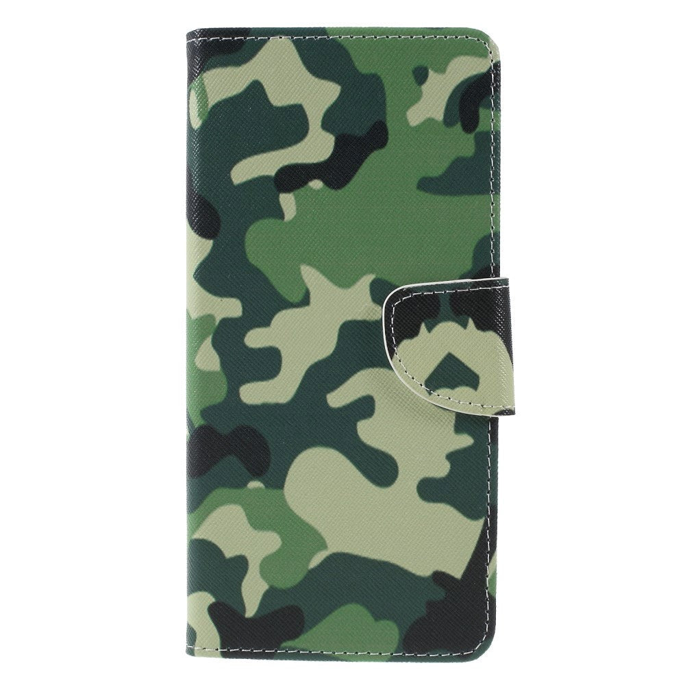 Samsung Galaxy A9 (2018) Læder Cover m. Pung Camouflage