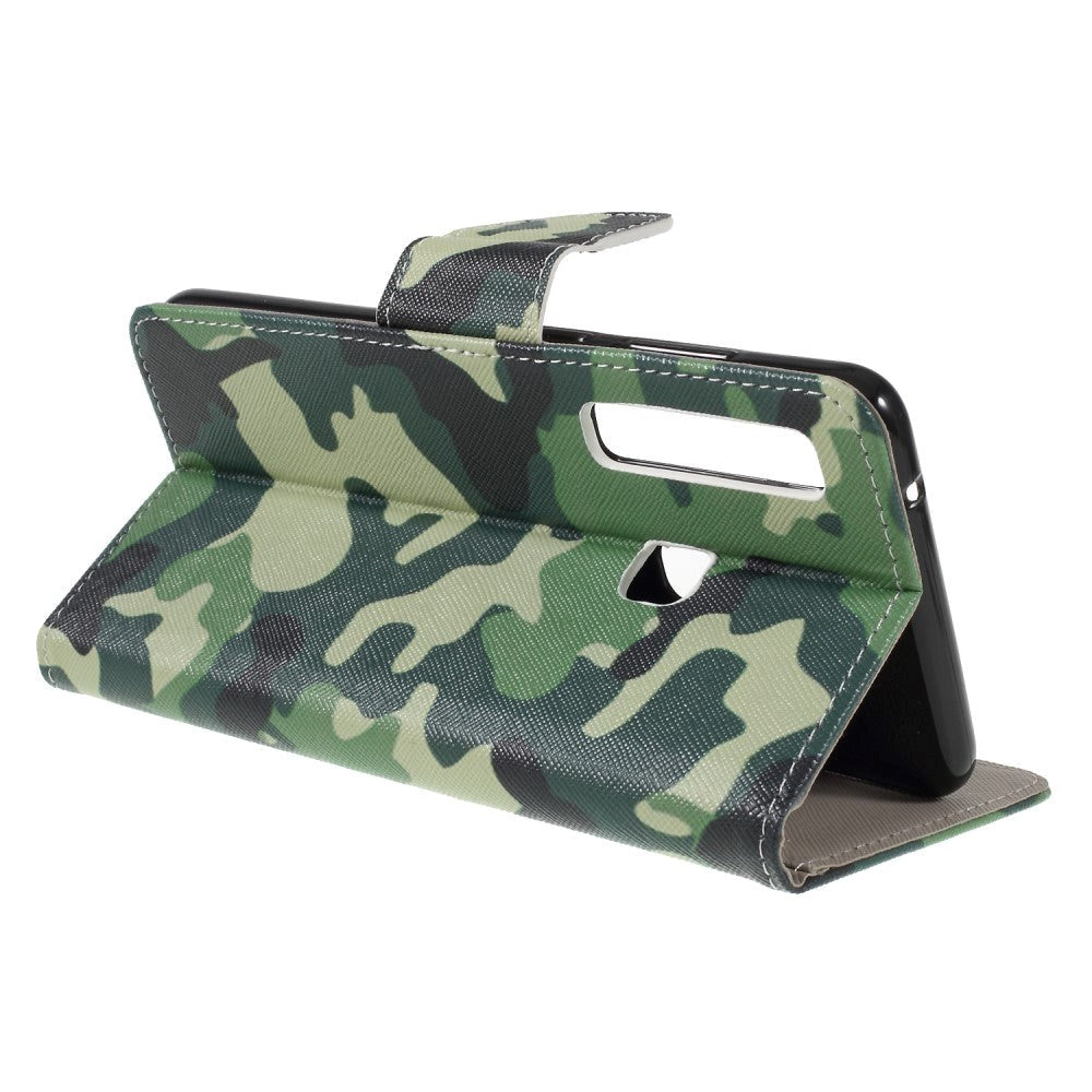 Samsung Galaxy A9 (2018) Læder Cover m. Pung Camouflage