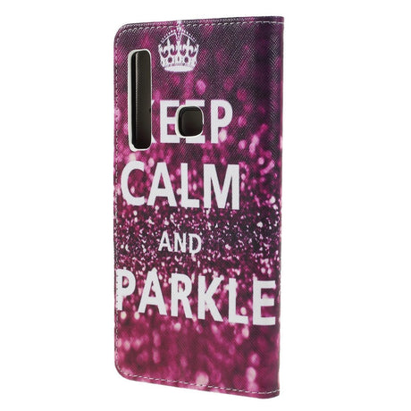 Samsung Galaxy A9 (2018) Læder Cover m. Pung "Keep Calm and Sparkle"