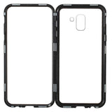 Samsung Galaxy J6 Magnetisk Cover m. Glasbagside - Sort