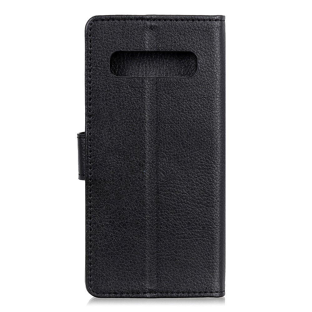 Samsung Galaxy S10+ (Plus) Soft Pouch Læder Flip Cover m. Pung - Sort