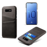 Samsung Galaxy S10e Læderbelagt Plastik Cover m. Kortholder - Sort