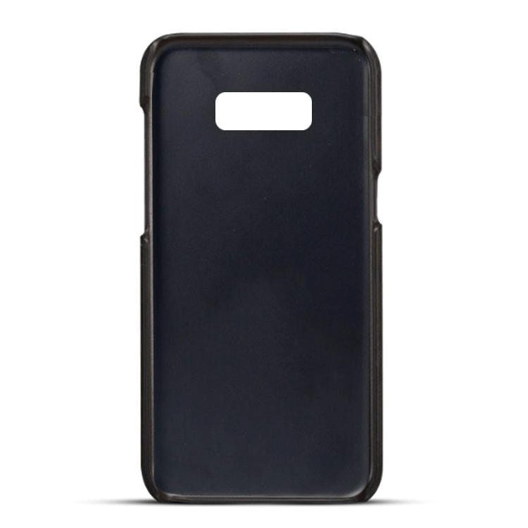 Samsung Galaxy S10e Læderbelagt Plastik Cover m. Kortholder - Sort