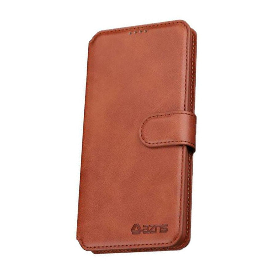 Samsung Galaxy S10 Læder Flip Cover m. Pung - Brun