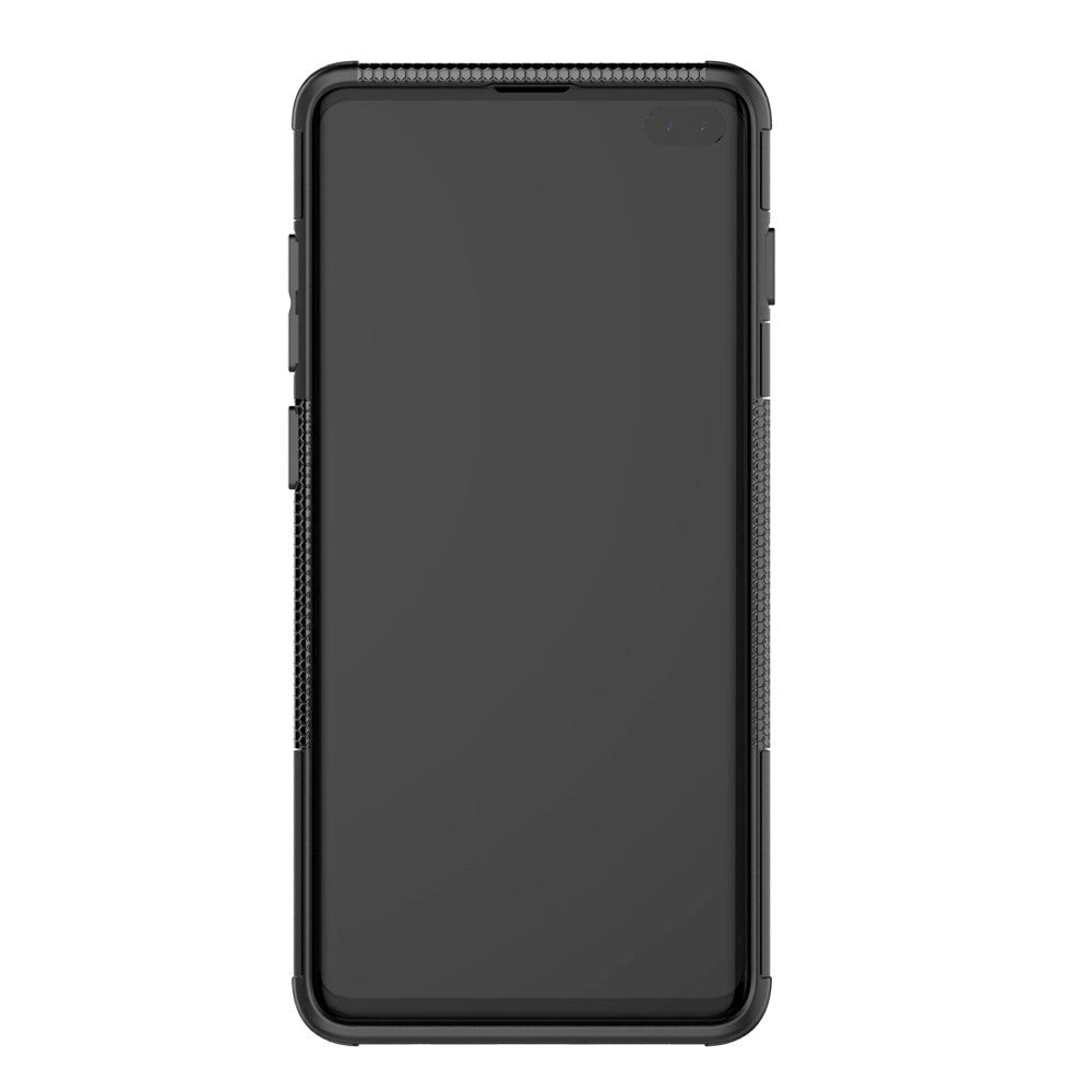 Samsung Galaxy S10 Cool Tyre Håndværker Cover m. Stander - Sort