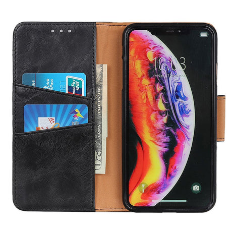 Samsung Galaxy A40 Læder Flip Cover - Sort