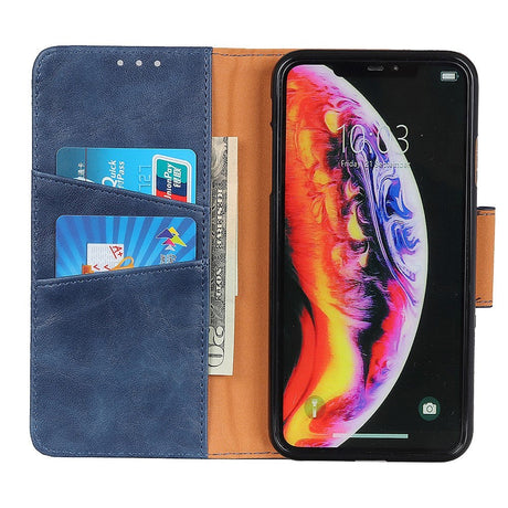 Samsung Galaxy A40 Læder Flip Cover - Blå