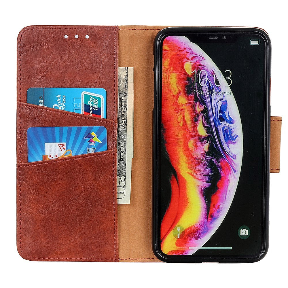 Samsung Galaxy A40 Læder Flip Cover - Brun