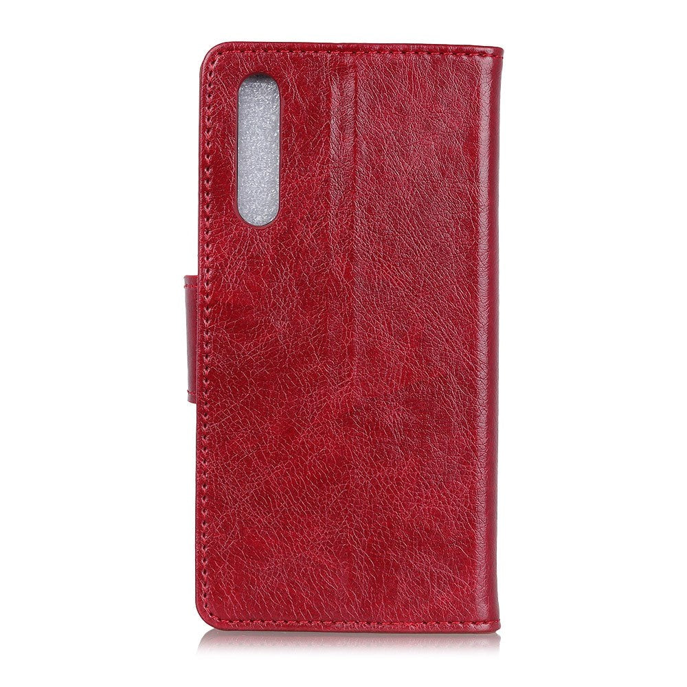 Samsung Galaxy A70 Læder Flip Cover - Rød