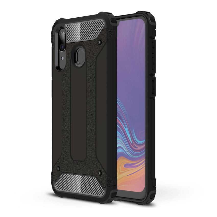 Samsung Galaxy A30 Armor Guard Hårdt Plastik Cover - Sort