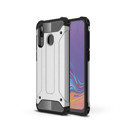 Samsung Galaxy A30 Armor Guard Hårdt Plastik Cover - Sølv