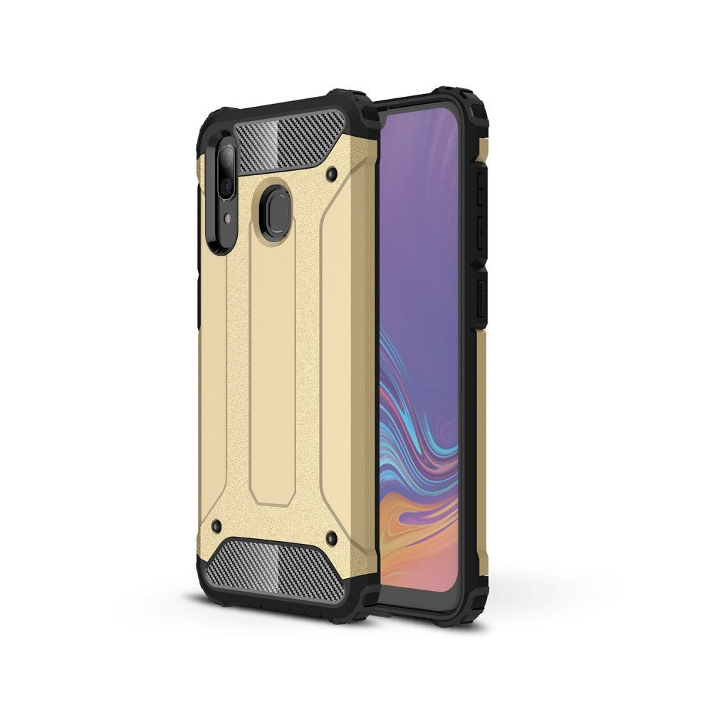 Samsung Galaxy A30 Armor Guard Hårdt Plastik Cover - Guld