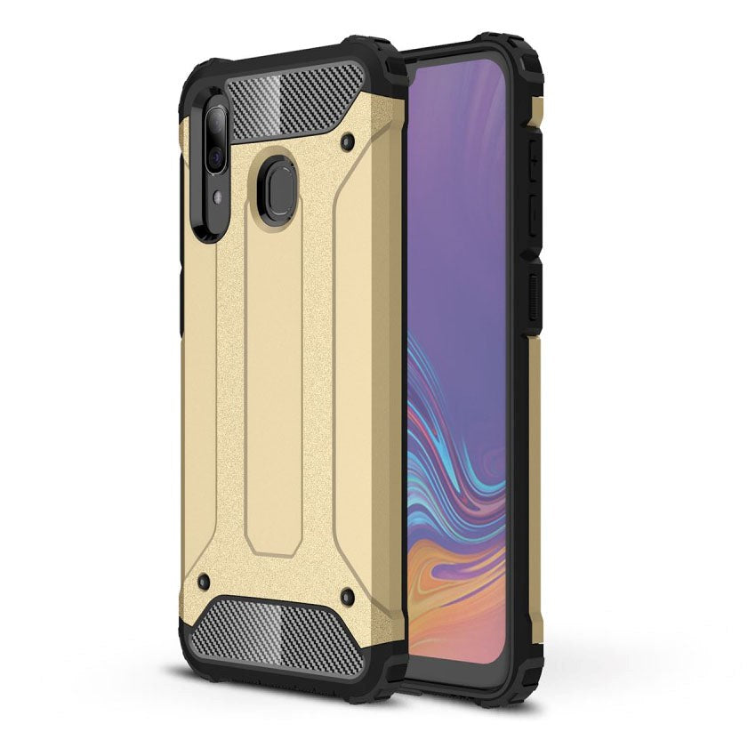 Samsung Galaxy A30 Armor Guard Hårdt Plastik Cover - Guld