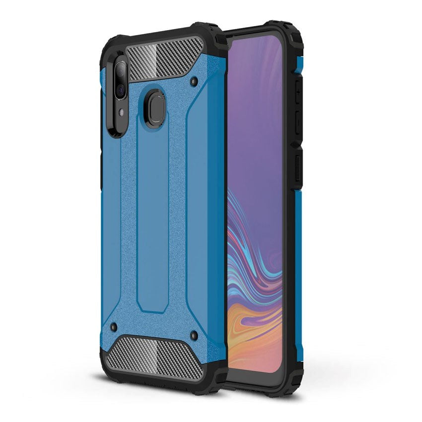 Samsung Galaxy A30 Armor Guard Hårdt Plastik Cover - Blå