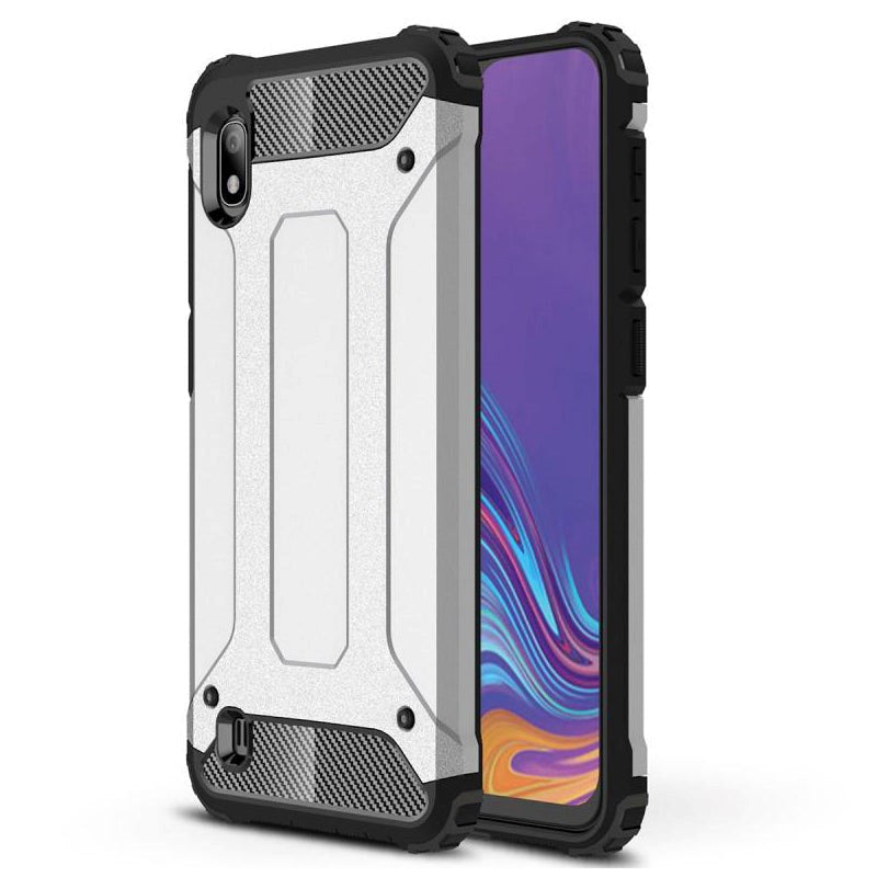 Samsung Galaxy A10 Armor Guard Hårdt Plastik Cover - Hvid