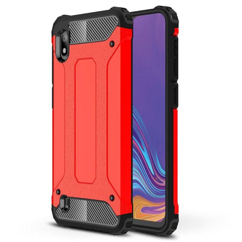 Samsung Galaxy A10 Armor Guard Hårdt Plastik Cover - Rød