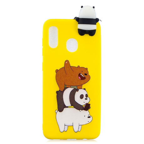 Samsung Galaxy A30 Fleksibelt Plastik Cover 3D Panda og Bjørne