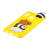 Samsung Galaxy A30 Fleksibelt Plastik Cover 3D Panda og Bjørne