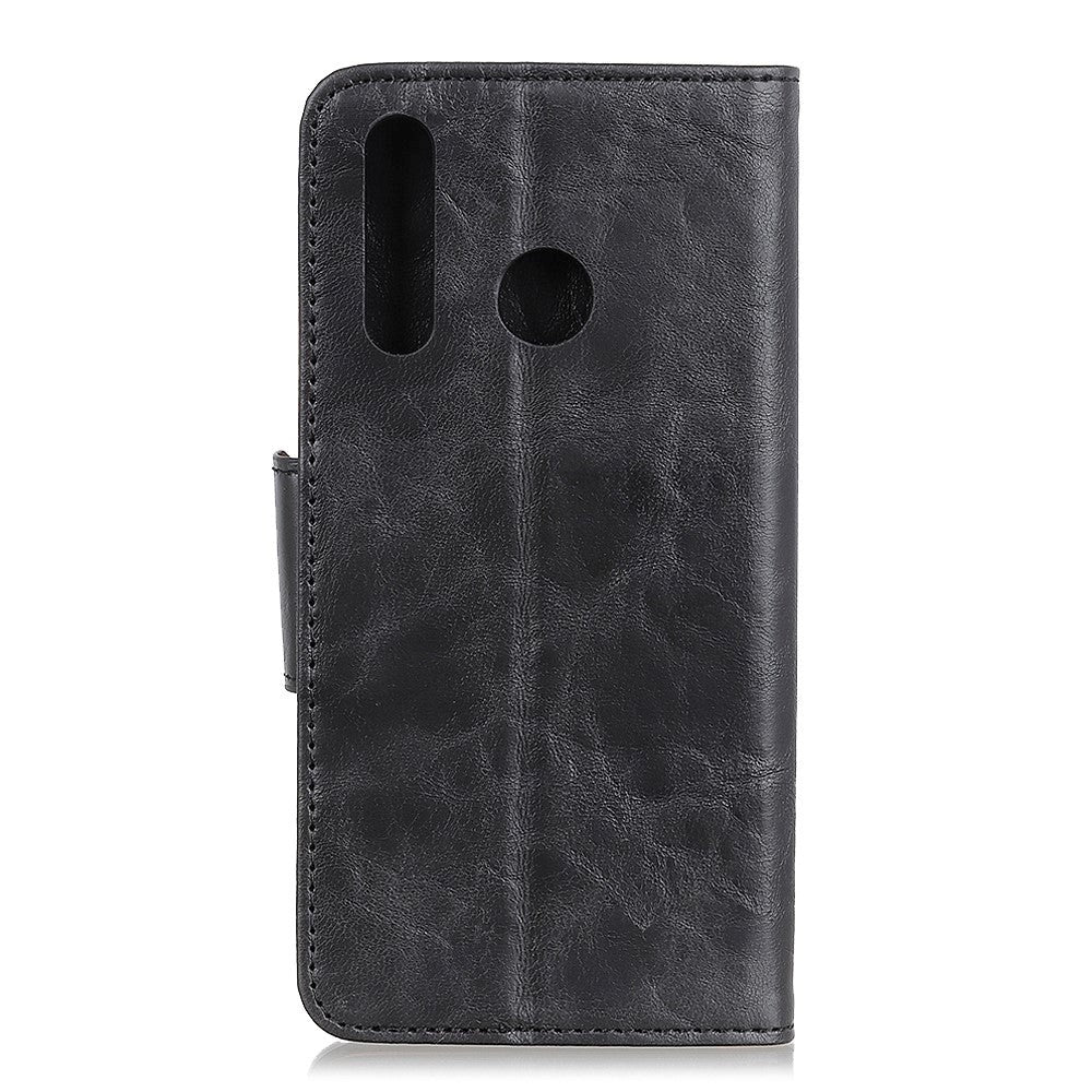 Samsung Galaxy A20s Læder Flip Cover m. Stander - Sort